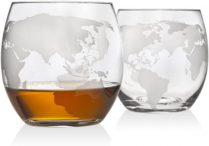 Cadou Luxury Decantor cu Patru Pahare Glob World & Suport Lemn Kitchen [9]