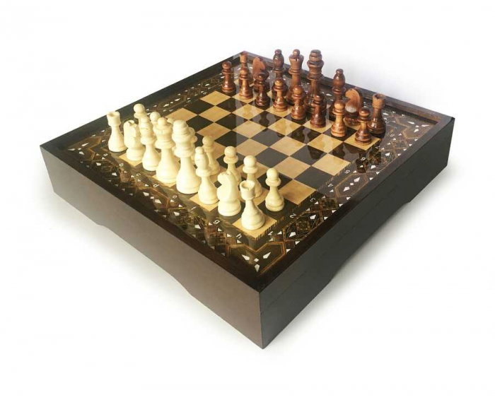 Joc de SAH PREMIUM din lemn nuc [3]