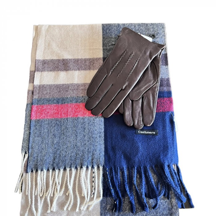 Cadou Style Men Esarfa Casmir si Manusi Piele Naturala [2]