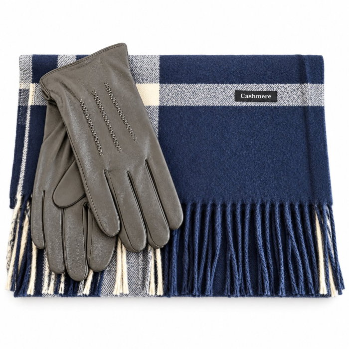 Cadou Style Men Esarfa Casmir si Manusi Piele Naturala [1]