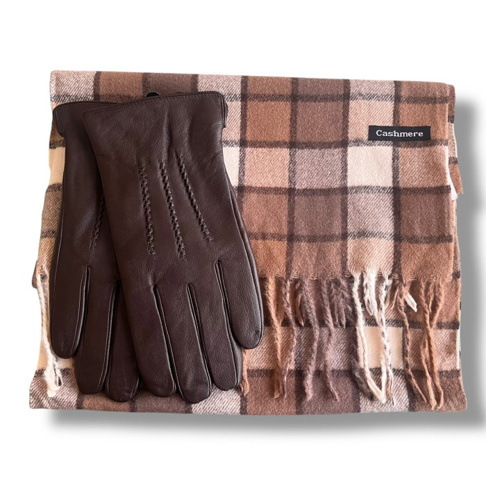Cadou Style Men Esarfa Casmir si Manusi Piele Naturala [11]