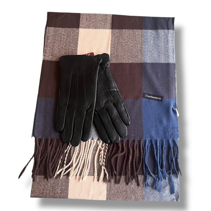 Cadou Style Men Esarfa Casmir si Manusi Piele Naturala [5]