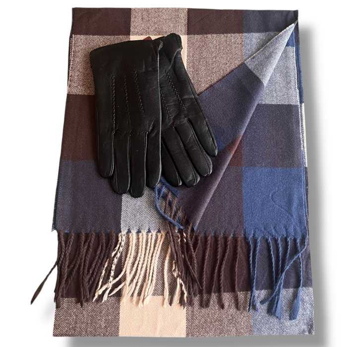 Cadou Style Men Esarfa Casmir si Manusi Piele Naturala [6]