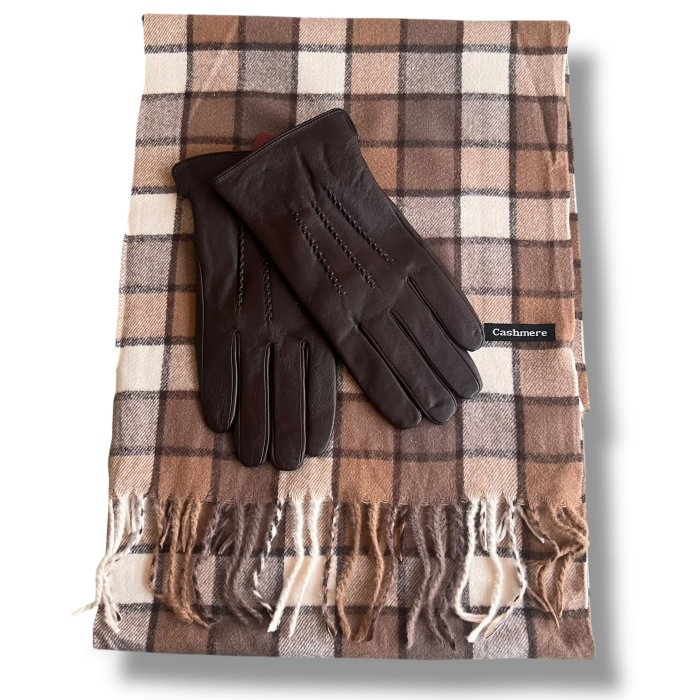Cadou Style Men Esarfa Casmir si Manusi Piele Naturala [12]
