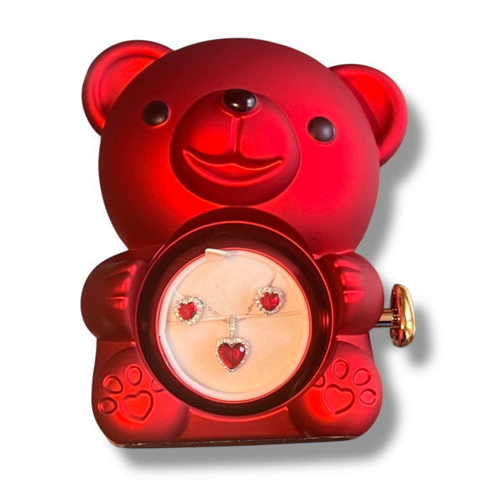 Set Bijuterii Red Heart cu Ursuleț – Cadou Valentine’s Day pentru Femei | Borealy [7]