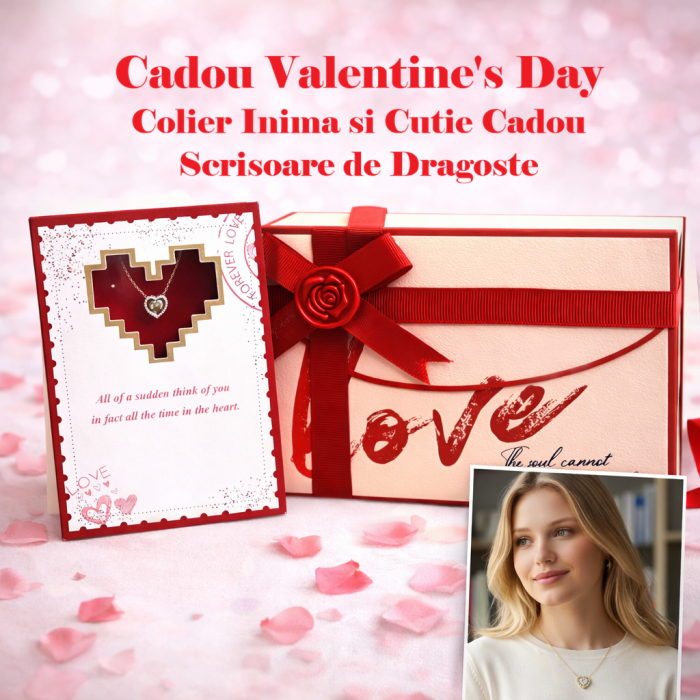 Colier în Formă de Inimă cu Cutie Cadou – Cadou Valentine’s Day pentru Femei [2]