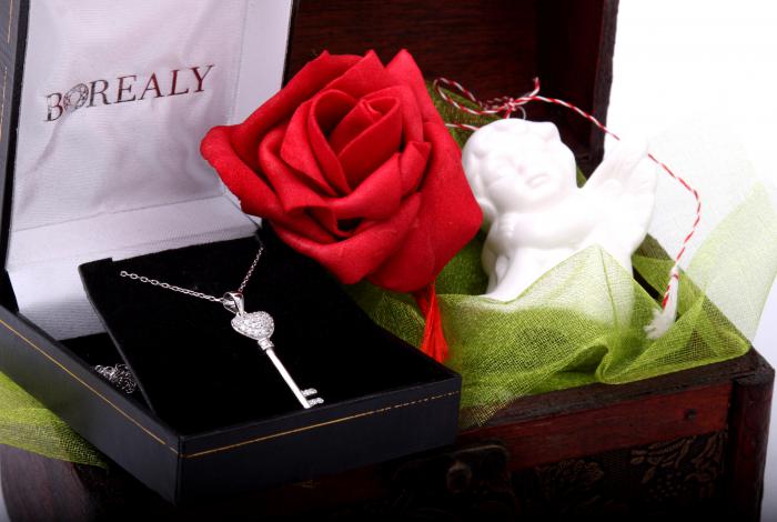 Cadou Angel of Love & Key Pendant Argint 925 [2]