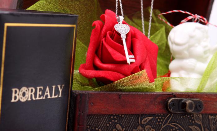 Cadou Angel of Love & Key Pendant Argint 925 [7]