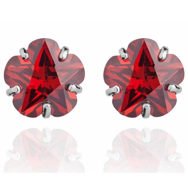 Cercei Borealy Sapphire Studs Flower Cut Red [1]