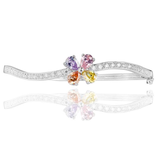 Bratara Borealy Simulated Topaz 3 Carate Colours Flower [1]