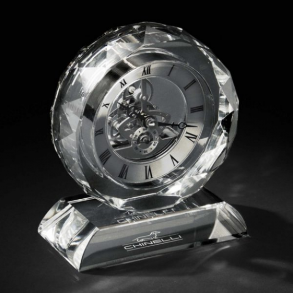 Ceas Crystal Round Desk with Base by Chinelli - Made in Italy [1]