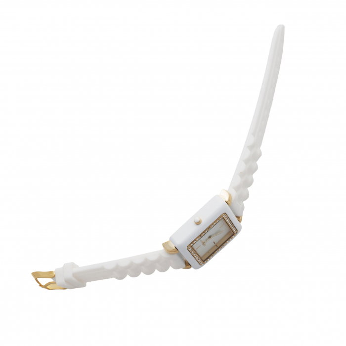 Ceas Preziosa Ungaro White si Cercei Gold Studs [6]