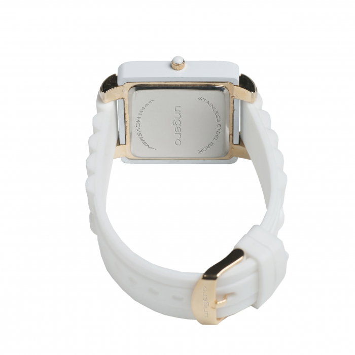 Ceas Preziosa Ungaro White si Cercei Gold Studs [4]