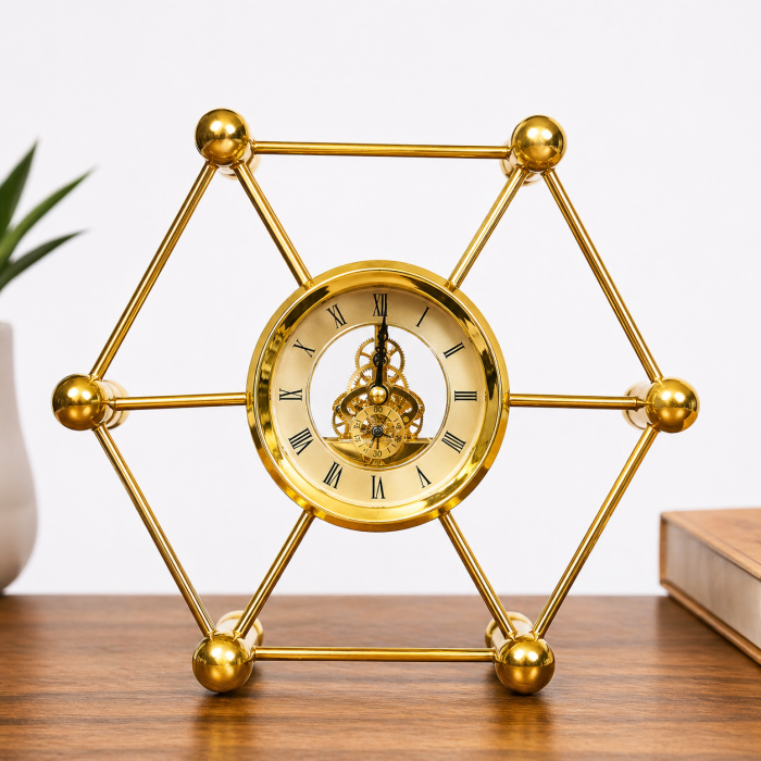 Ceas Geometric Skeleton Auriu [2]