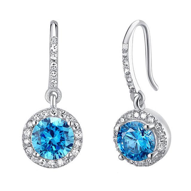 Cercei Borealy Argint 925 Simulated Topaz One Blue [1]