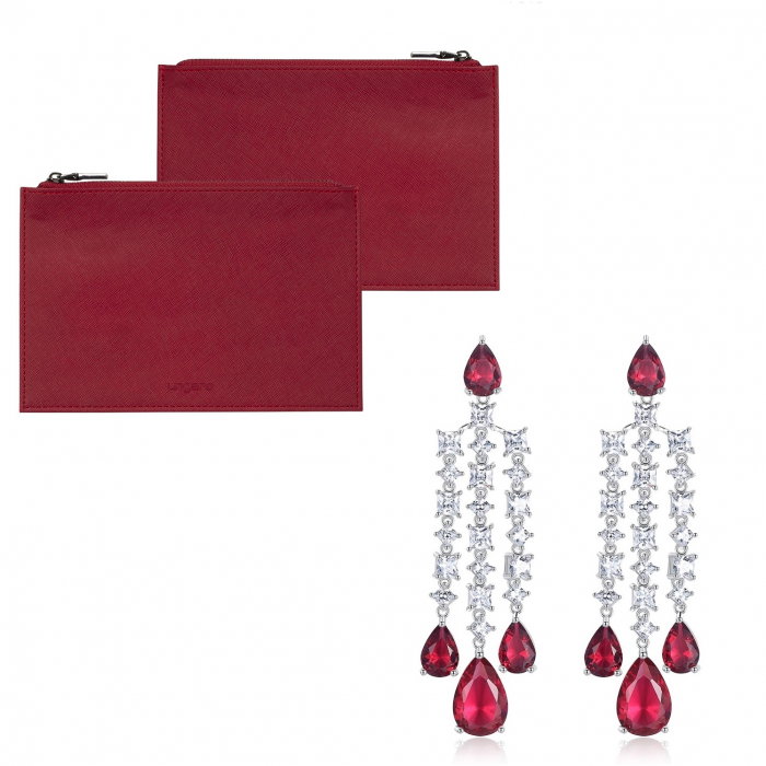 Clutch Ungaro Small Red & Cercei Chandelier Long Red Crystal [1]