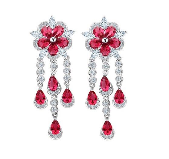 Cercei Borealy Ruby Flower Chandelier [1]
