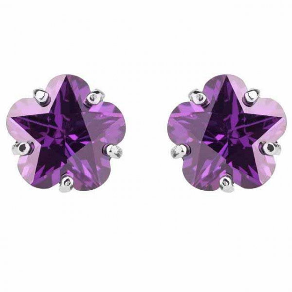 Cercei Borealy Sapphire Studs Flower Cut Purple [1]