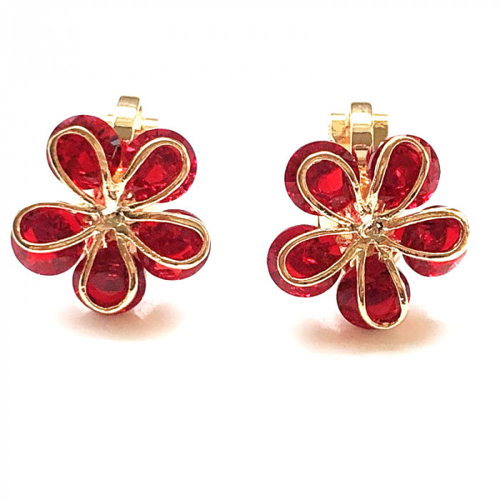 Cercei CLIPS Flower Red Passion [1]
