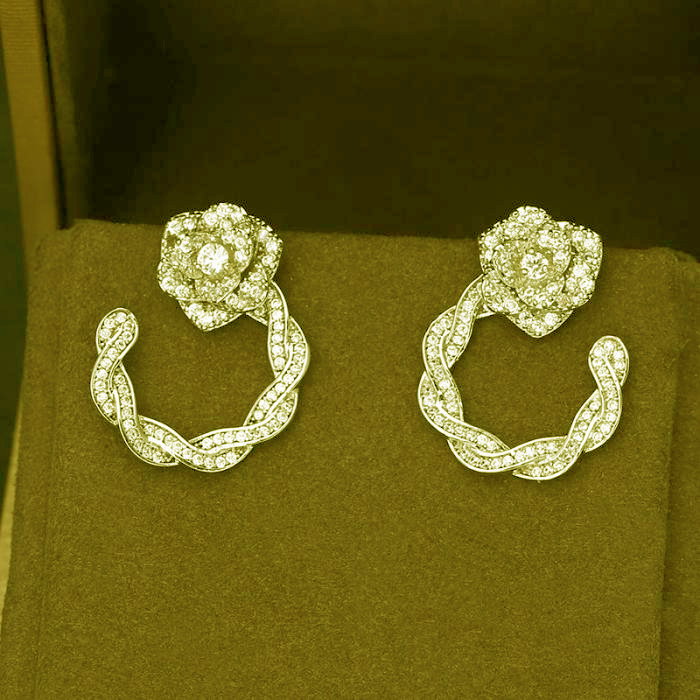 Cercei Gold Circle Rose [2]