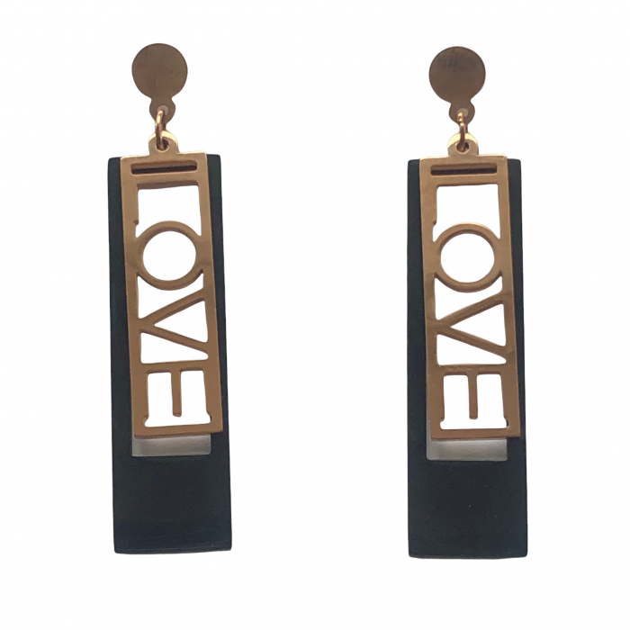 Cercei Gold Black LOVE [2]