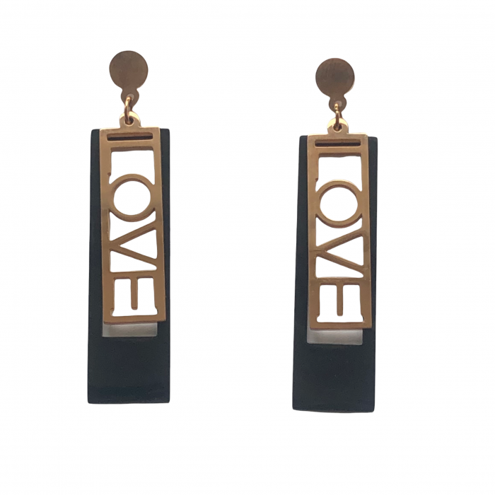 Cercei Gold Black LOVE [3]