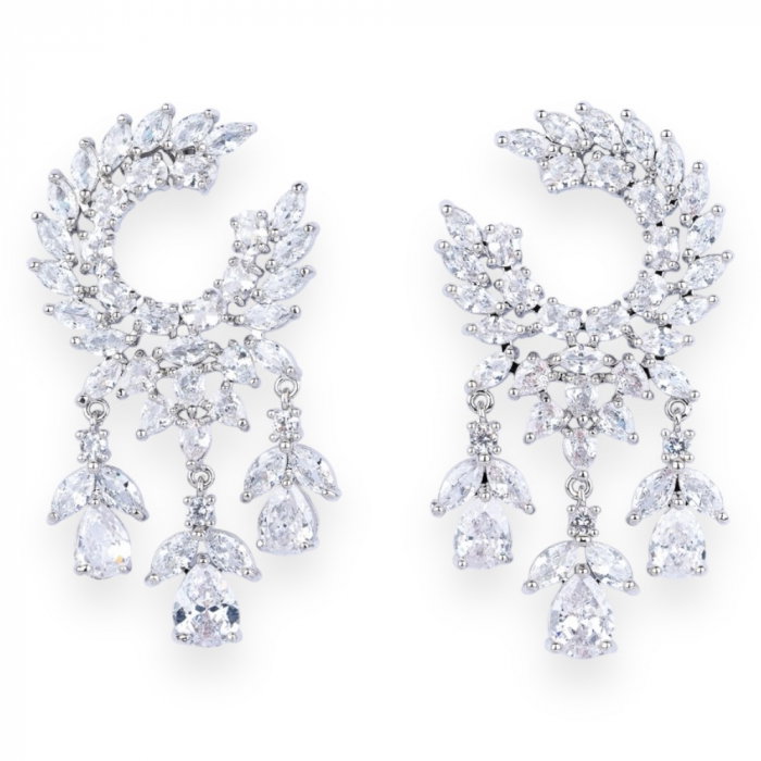 Cercei Zirconia Diamonds Leaf Olive Drops [1]