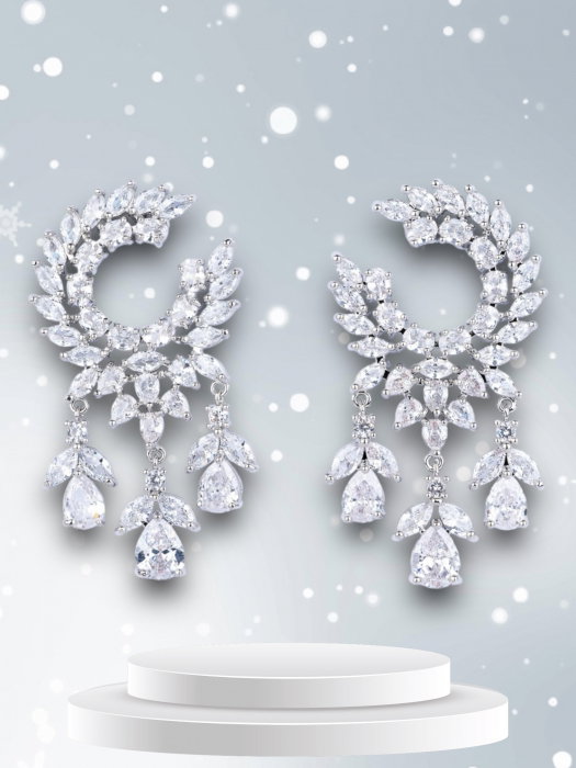 Cercei Zirconia Diamonds Leaf Olive Drops [7]