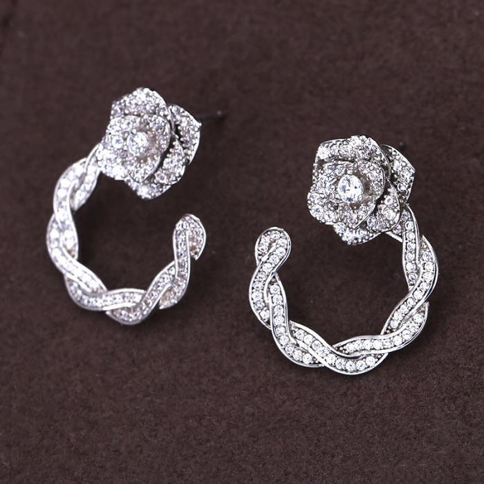 Cercei Gold Circle Rose [3]