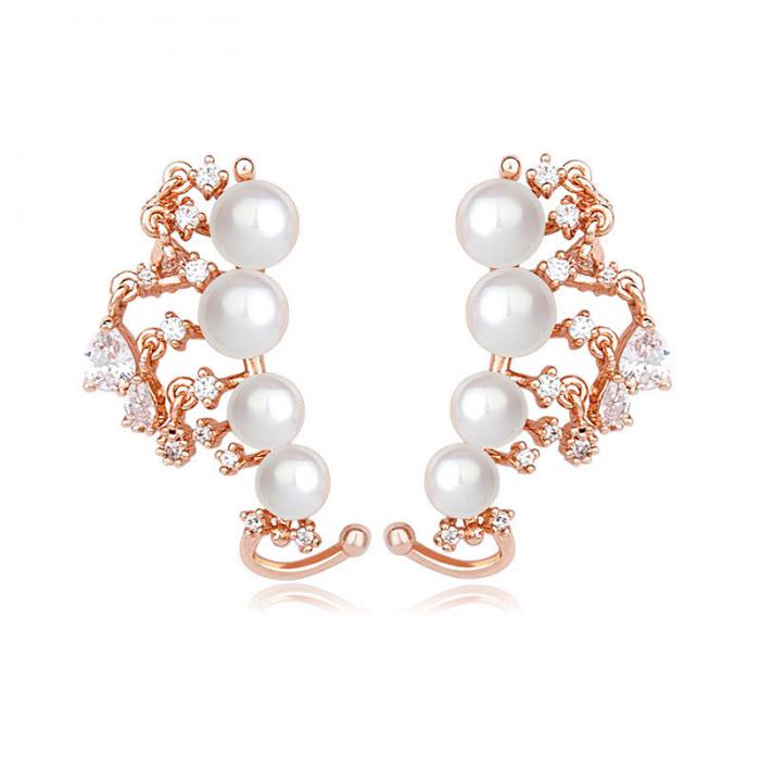 Cercei Borealy Vintage Love Pearl Gold Plated [1]
