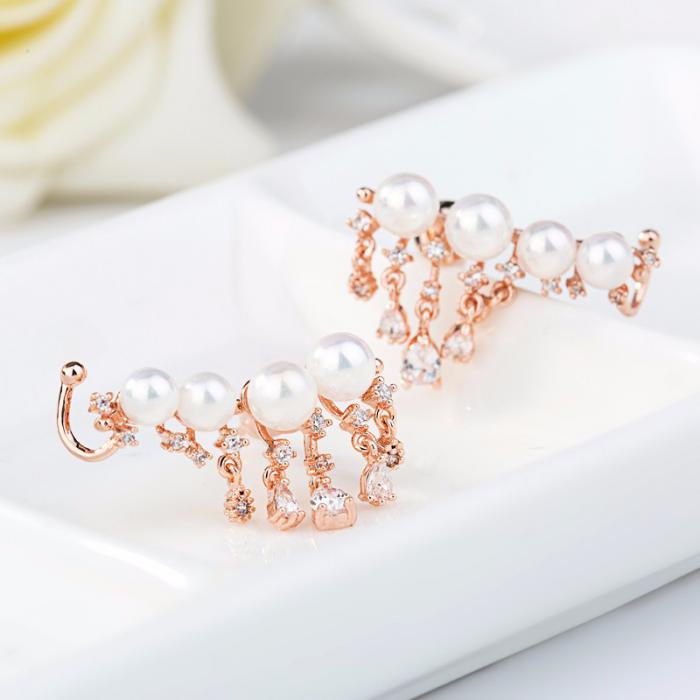 Cercei Borealy Vintage Love Pearl Gold Plated [2]