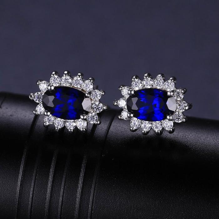 Cercei Borealy Argint 925 Safir 2 carate Coroana [5]