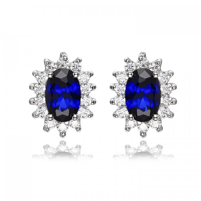 Cercei Borealy Argint 925 Safir 2 carate Coroana [6]