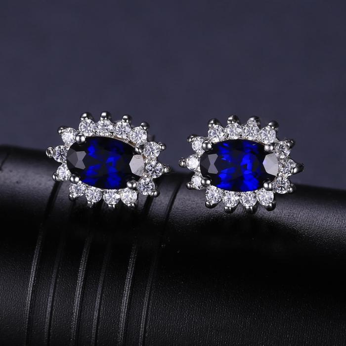 Cercei Borealy Argint 925 Safir 2 carate Coroana [4]