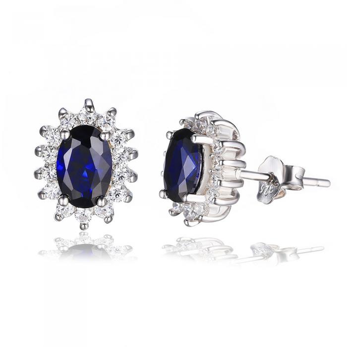 Cercei Borealy Argint 925 Safir 2 carate Coroana [8]