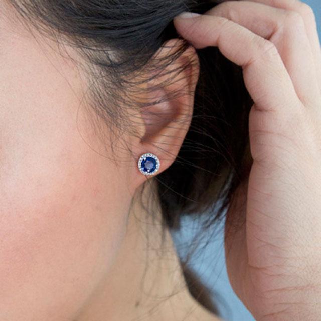 Cercei Borealy Argint 925 Blue Safir One Ocean 5 carate [2]