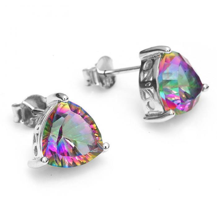 Cercei Triangle Rainbow Topaz 5 carate Argint 925 [3]