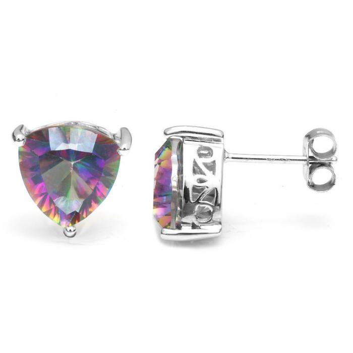 Cercei Triangle Rainbow Topaz 5 carate Argint 925 [2]