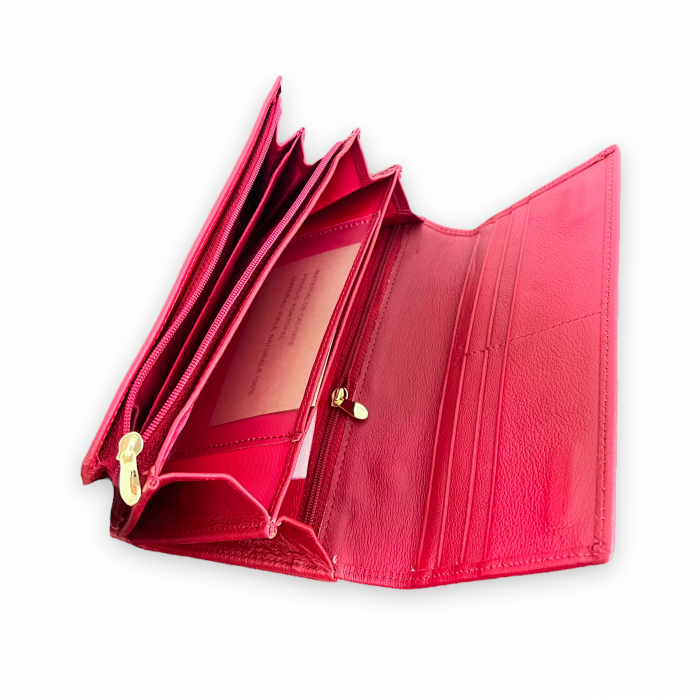 Cadou Femei Portofel Dublu Red - piele naturala [3]