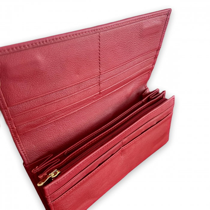 Cadou Femei Portofel Dublu Red - piele naturala [6]