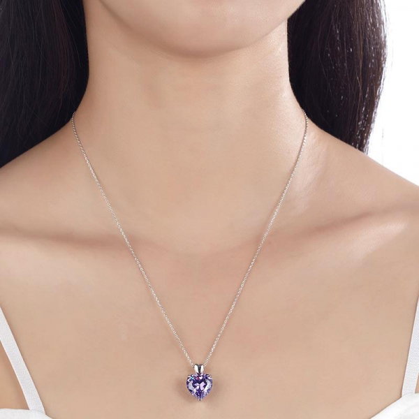 Set Borealy Argint Colier si Cercei Purple Amour [4]