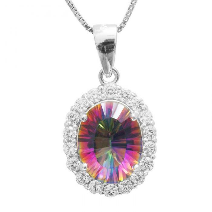 Colier Borealy Argint 925 Topaz 3 carate Mistic Rainbow [1]