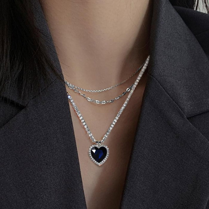 Colier Borealy Sapphire Titanic Heart of the Ocean [3]