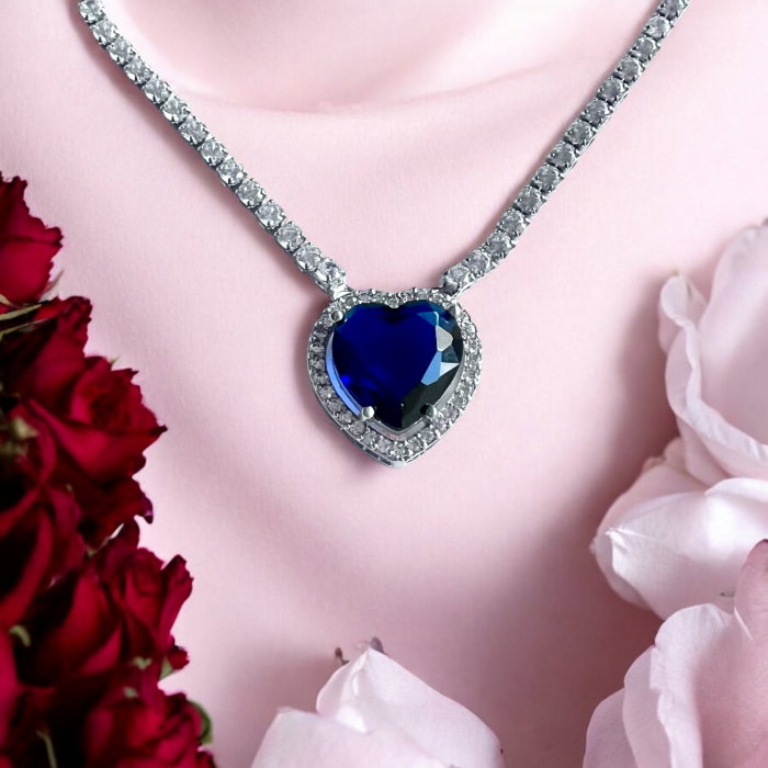 Colier Borealy Sapphire Titanic Heart of the Ocean [4]