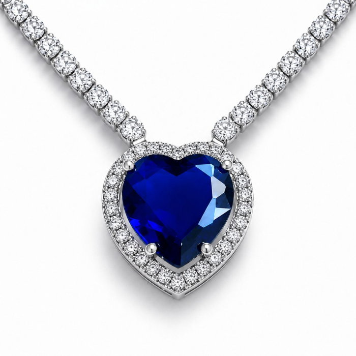 Colier Borealy Sapphire Titanic Heart of the Ocean [1]