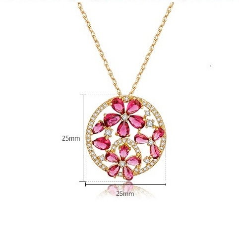Colier Luxury Flowers Red Ruby [4]