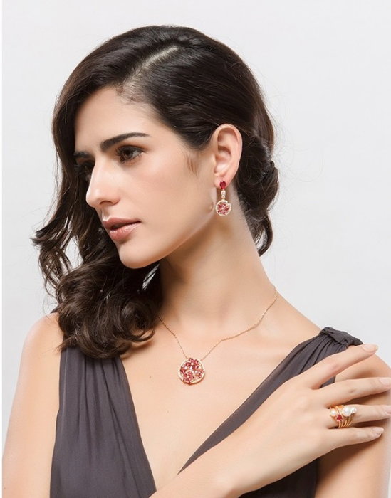 Colier Luxury Flowers Red Ruby [3]