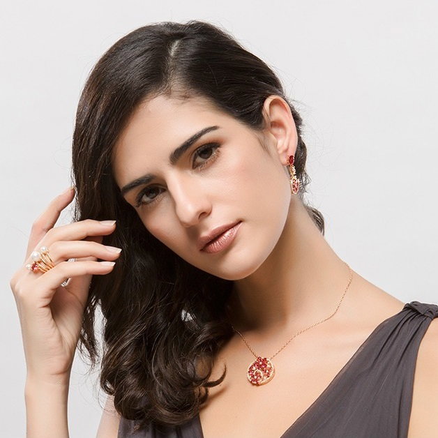 Colier Luxury Flowers Red Ruby [2]