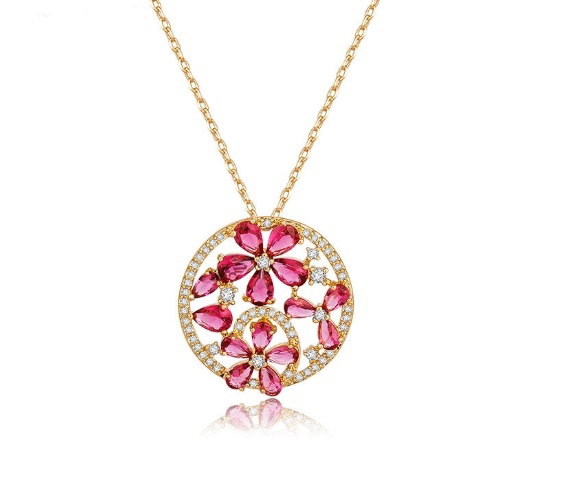Colier Luxury Flowers Red Ruby [1]