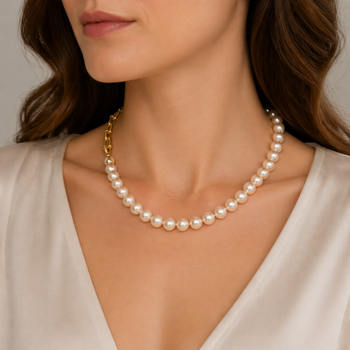 Colier Perle Elegant Clasic Alb [2]